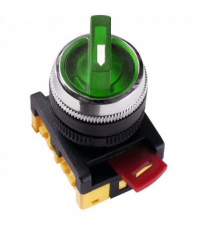 Переключатель АNСLR-22-3 на 3 фикс.полож.зеленый неон/240В I-O 1з+1р IEK