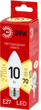 Лампочка светодиодная ЭРА RED LINE LED B35-10W-827-E27 R E27 / Е27 10 Вт свеча теплый белый свет