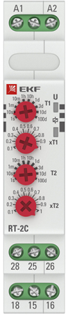 Реле времени (2 регулир. порога времени 2 исп. конт.) RT-2C EKF PROxima