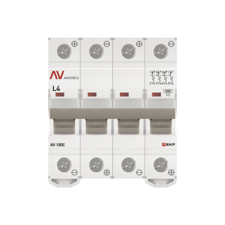 Выключатель автоматический AV-10 DC 4P 4A (L) 10kA EKF AVERES