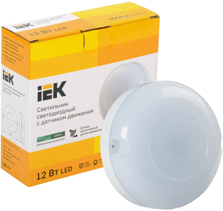 Светильник LED ДПО 1002 12Вт 4000K IP54 с акуст.датч. IEK