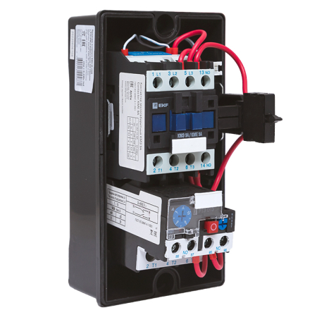 Пускатель в корпусе IP65 КМЭ 9А 230В с РТЭ и индикатором EKF PROxima