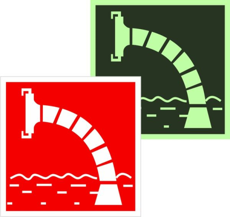 Знак F07 "Пожарный водоисточник" 200х200 мм,пластик с покрытием фотолюминесцентным ГОСТ Р 12.2.143-2009 EKF