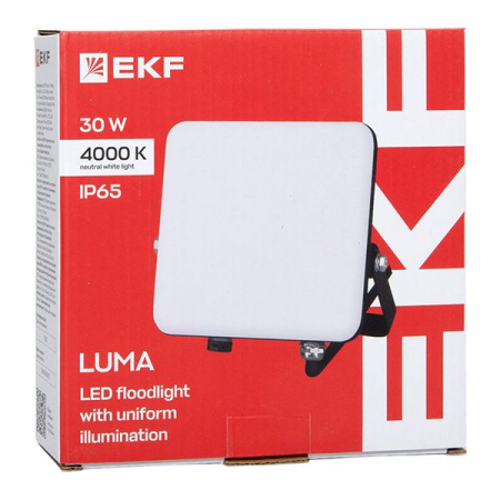 Прожектор светодиодный СДО-4003 30Вт 4000К IP65 с равномерной засветкой LUMA EKF