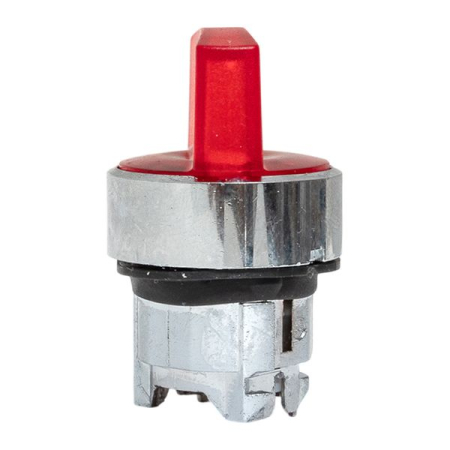 Исполнительный механизм переключателя ХB4 красный на 2 положения с фиксацией, с подсветкой с короткой ручкой IP65 EKF