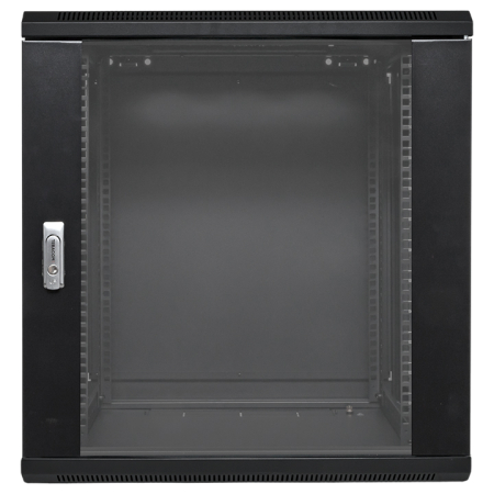 Шкаф настенный 19" TERACOM PRO 12U 600х450 мм дверь стеклянная с замком-ручкой чёрный