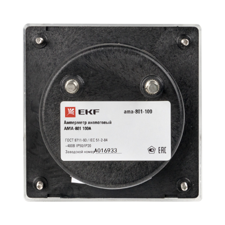Амперметр AMA-801 аналоговый на панель (80х80) круглый вырез 100А трансф. подкл. EKF