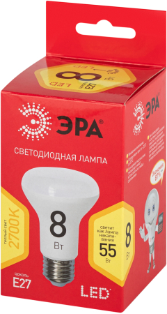 Лампочка светодиодная ЭРА RED LINE LED R63-8W-827-E27 R Е27 / E27 8 Вт рефлектор теплый белый свет
