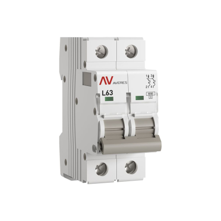 Выключатель автоматический AV-6 2P 63A (L) 6kA EKF AVERES