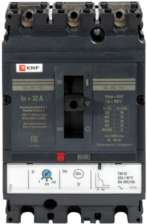 Выключатель автоматический ВА-99C (Compact NS)  100/ 32А 3P 36кА EKF PROxima