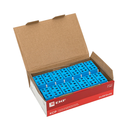 Клемма распределительная КСР с двойным винтом 2x35/2x25 синяя EKF PROxima