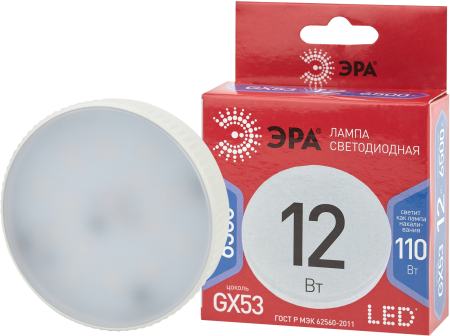 LED GX-12W-865-GX53 R ЭРА (диод, таблетка, 12Вт, хол, GX53) (10/100/4200)