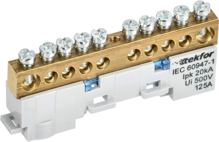 TEKFOR Шина N "ноль" неизол. на унив. держ. 8х12-10-С IEK