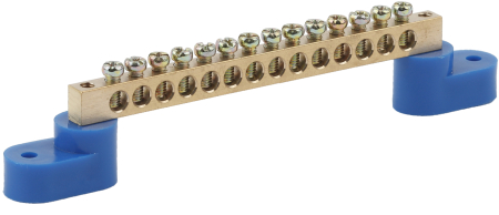 Аксессуары для клемм  ЭРА NO-222-70  Шина N "ноль" на двух угловых изол ШНИ-8х12-14-У2-Синий