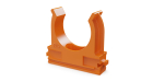 Крепёж-клипса для труб АБС-пластик оранжевая д32 (25шт/500шт уп/кор) Промрукав