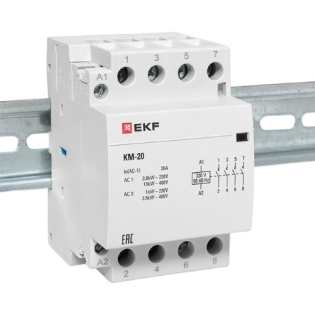 Контактор модульный КМ 20А 4NО (3 мод.) EKF PROxima