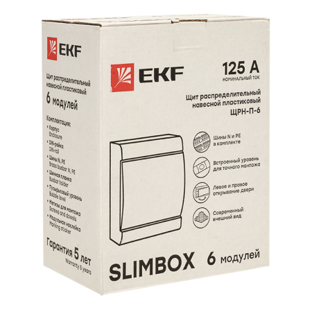 Щит распределительный ЩРН-П-6 "SlimBox" белая дверца IP41 EKF PROxima