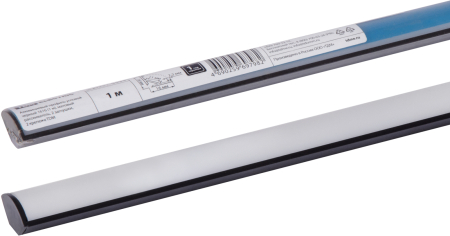 Алюминиевый профиль угловой черный 1616 (1 м), матовый рассеиватель, 2 заглушки, 2 крепежа TDM