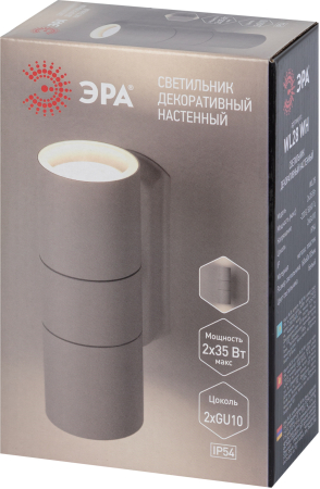 Светильник WL28 WH  ЭРА Декоративная подсветка 2*GU10 MAX35W IP54 белый