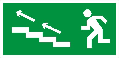 ПЭУ 007 По лестнице вверх налево (335х165) PC-M /комплект, 2шт./ MIZAR S пиктограмма