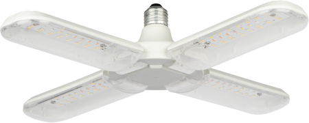 FITO-36W-Rа90-E27-FOLD   Фитолампа для растений светодиодная ЭРА FITO-36W-Rа90-E27-FOLD 4-х лепестковая полного спектра 36 Вт Е27