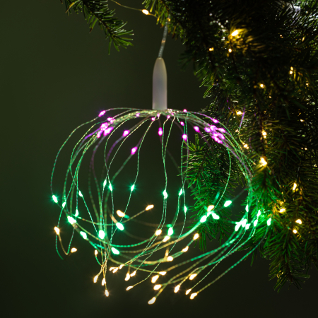 ENIS-90M  Светодиодная новогодняя гирлянда ЭРА ENIS-90M подвесной светильник Салют мультиколор 90 led 2*AA