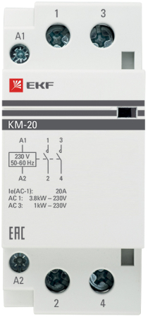 Контактор модульный КМ 20А 2NО (2 мод.) EKF PROxima