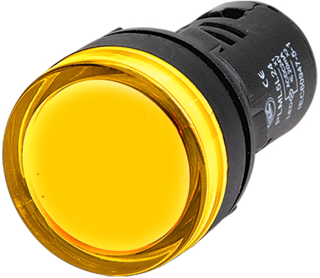 Сигнальный индикатор  со встроенным диодом 220В, желтый