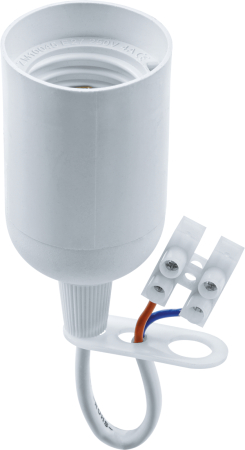 Патрон электрический Navigator 71 287 NLH-P-F-WH-E27-TB пластиковый белый с КЗВ