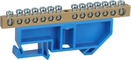 Аксессуары для клемм  ЭРА NO-222-48  Шина N "ноль" на DIN-изол ШНИ-6х9-14-Д-синий