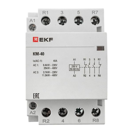 Контактор модульный КМ 40А 2NО+2NC (3 мод.) EKF PROxima