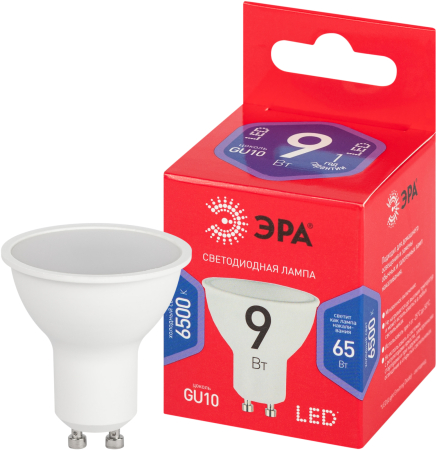 LED MR16-9W-865-GU10 R ЭРА (диод, софит, 9Вт, хол, GU10) (10/100/4000)