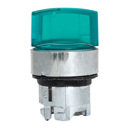 Исполнительный механизм переключателя ХB4 зеленый на 2 положения с фиксацией, с подсветкой с короткой ручкой IP65 EKF