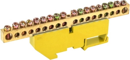 Шина PE "земля" на DIN-изол ШНИ-8х12-18-Д-Ж IEK