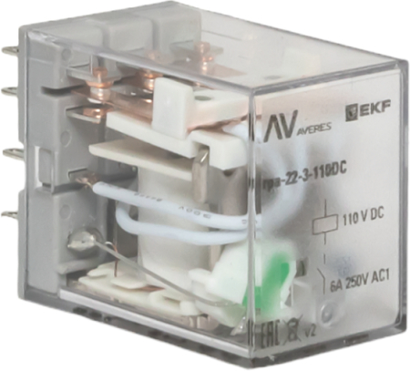 Реле промежуточное RPA 22/3 6A 110В DC EKF AVERES