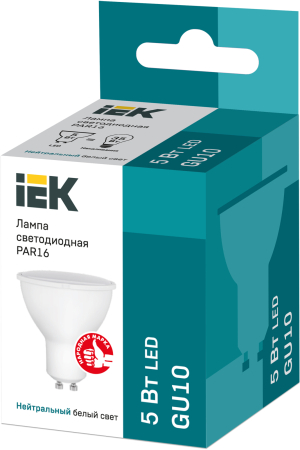 Лампа светодиодная ECO PAR16 софит 5Вт 230В 4000К GU10 IEK