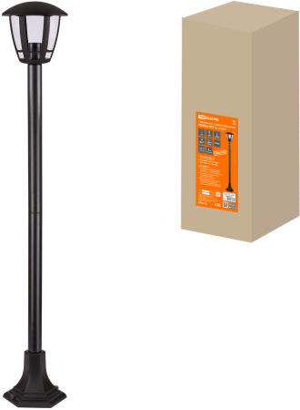 Светильник садово-парковый "СИТИ" НТУ 07-60-004 У1 6-ти гранник на стойке h=1120 мм черный TDM