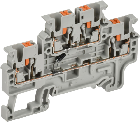 ARMAFIX Колодка клемм. CPDL2.5(E)D1 2-ур. с встр. диод. IEK