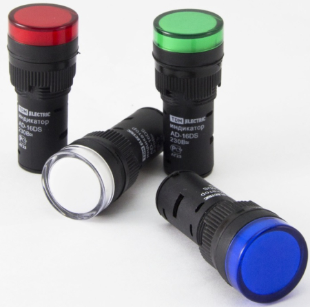 Лампа AD-16DS(LED)матрица d16мм желтый 24В AC/DC TDM