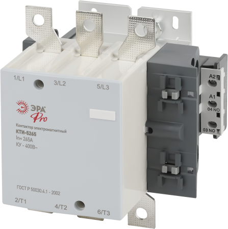 KKT50-265-400-10-E  Контактор КТИ-5265 ЭРА PRO KKT50-265-400-10-E 265А 400В/АС3