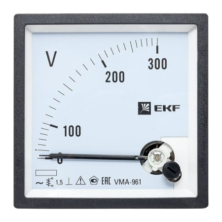 Вольтметр VMA-961 аналоговый на панель (96х96) квадратный вырез 300В прямое подкл. EKF PROxima
