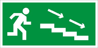 ПЭУ 004 По лестнице вниз направо (210х105) LUNA/MARS пиктограмма