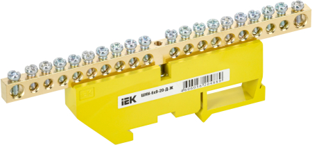 Шина PE "земля" на DIN-изол ШНИ-6х9-20-Д-Ж IEK