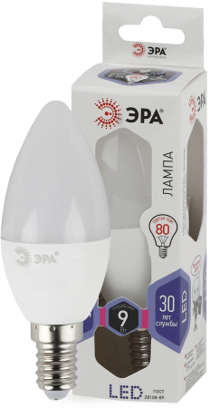 Лампа светодиодная Эра LED B35-9W-860-E14 (диод, свеча, 9Вт, хол, E14)