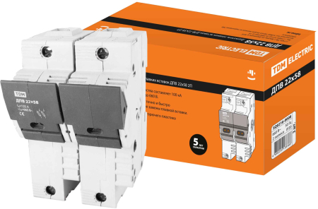 Держатель плавких вставок ДПВ 22х58 2П TDM