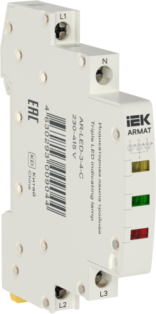 ARMAT Лампа инд. тройная LED 230-415В AC 1 ж/з/кр IEK