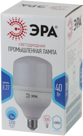 Лампы СВЕТОДИОДНЫЕ POWER LED POWER T120-40W-4000-E27  ЭРА (диод, колокол, 40Вт, нейтр, E27)