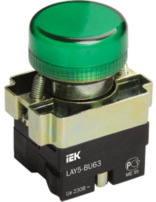 Индикатор LAY5-BU63 зеленого цвета d22мм IEK