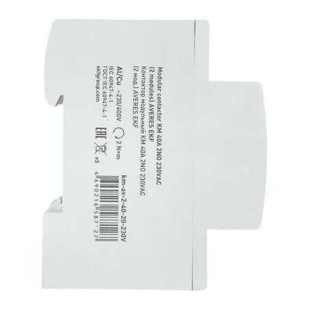 Контактор модульный КМ 40А 2NО 230VAC (2 мод.) AVERES EKF