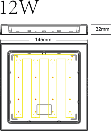 LED 20-12-4K  Светильник светодиодный ЭРА LED 20-12-4K накладной квадратный 12Вт 4000К